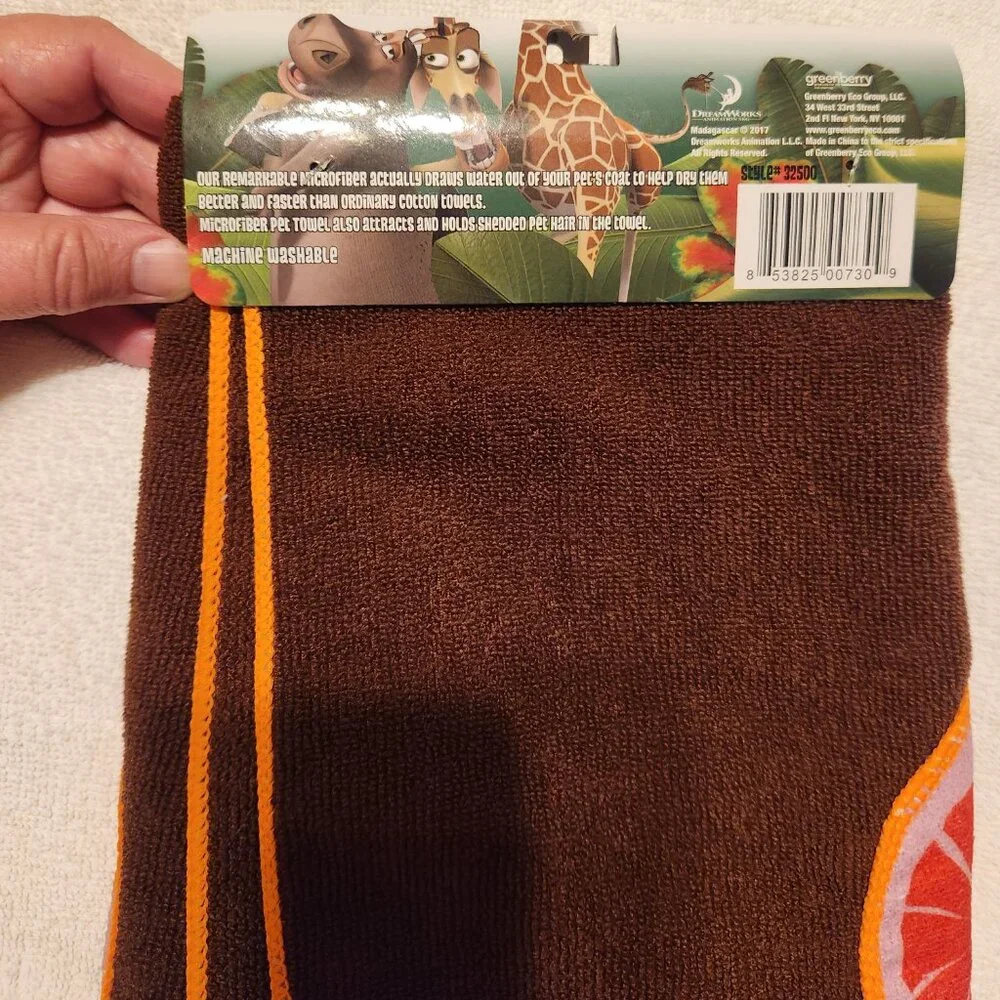 Madagascar's Gloria Microfiber Pet Towel - NWT